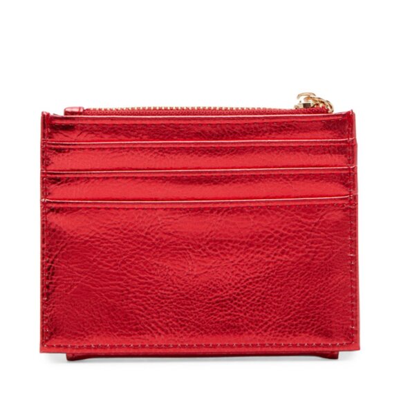 Betsey Johnson Kitsch Holiday Candy Bifold Wallet Red Metallic BJ34415F NWT - Picture 2 of 8